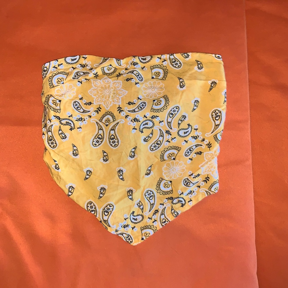 Hollister yellow bandana crop top size small.